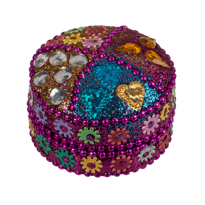 Multi coloured jewelry box with oriental design, - Image 4