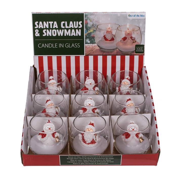 Candle in glass, Snowman and Santa, - Image 2