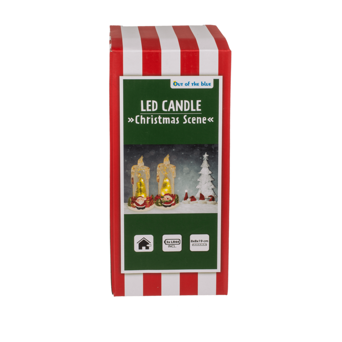 LED candle with Christmas scene, acrylic/dolomite, - Image 2