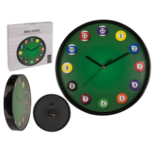 Wall clock, Billard, D: ca. 30,5 cm,