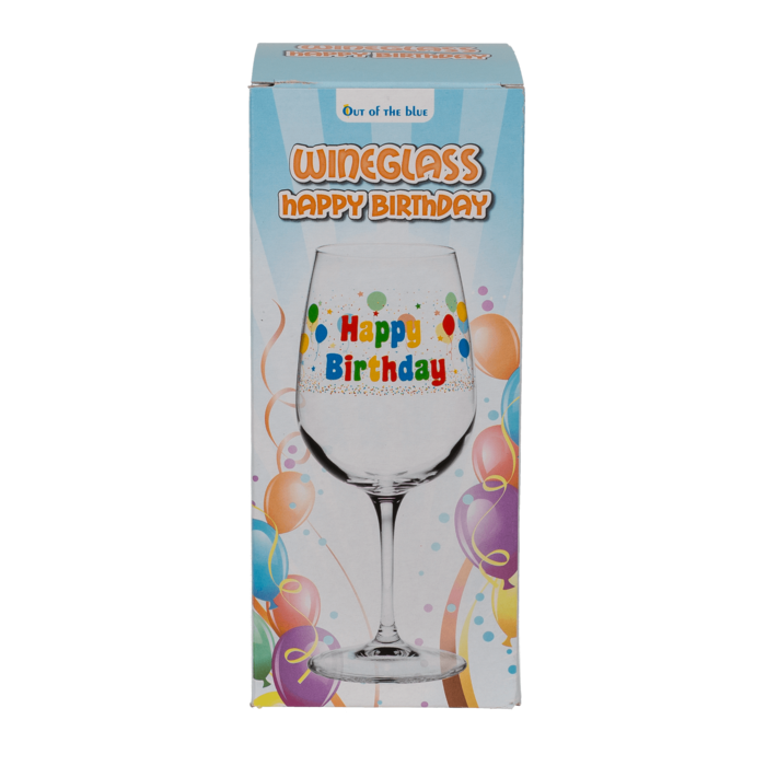 Wine glas, Happy Birthday, - Image 2