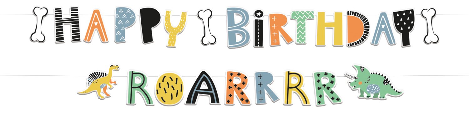 Letter garlands Dino Roars - 2 pieces