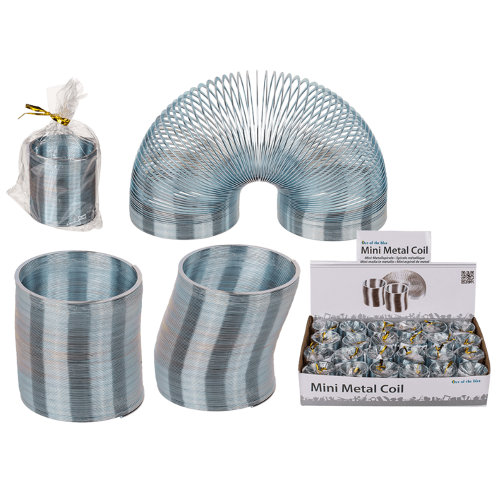 Silver coloured mini metal coil,