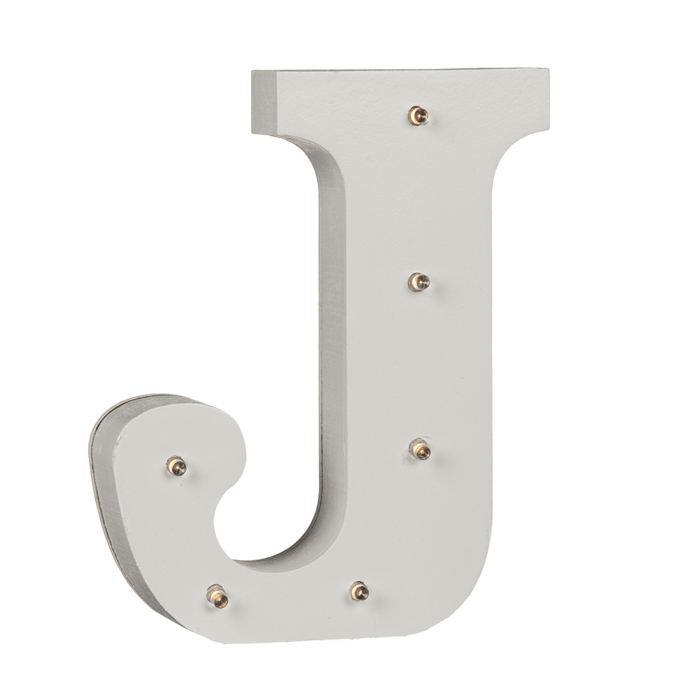 Illuminated wooden letter J, with 6 LED, - Image 3