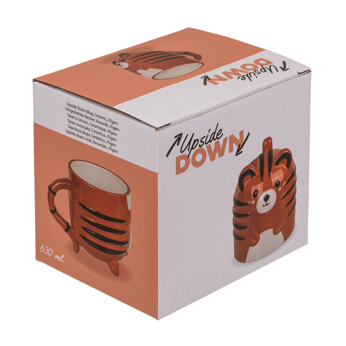 Upside Down Mug, Tiger, ca. 12 x 14 cm, ceramic - Image 3
