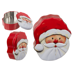 Metal biscuit tin, Santa Claus, 15 x 18 x 6,5 cm