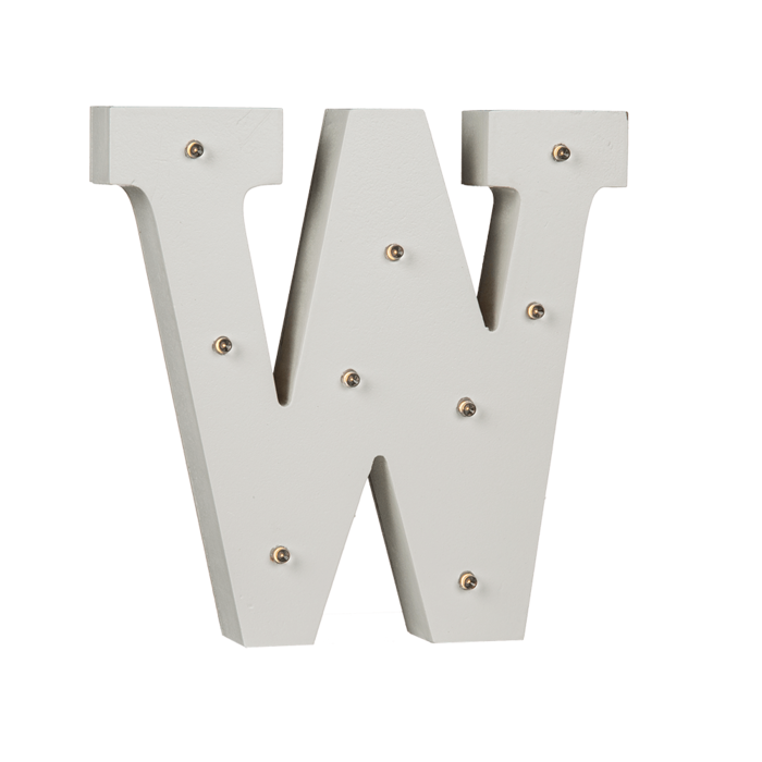 Illuminated wooden letter W, with 9 LED, - Image 3