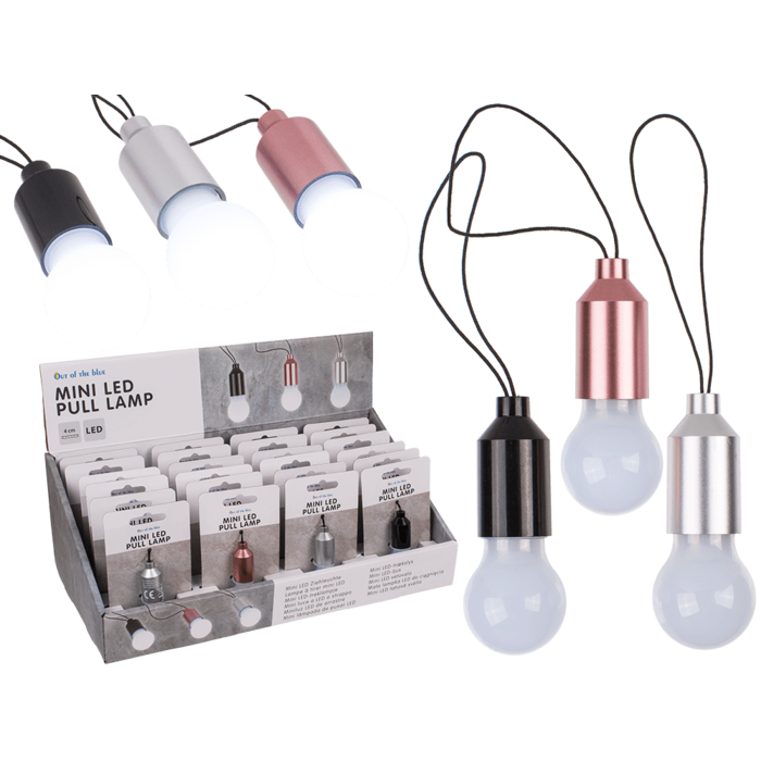 Mini LED pushing lamp, ca. 5 cm, 3 colours ass.,