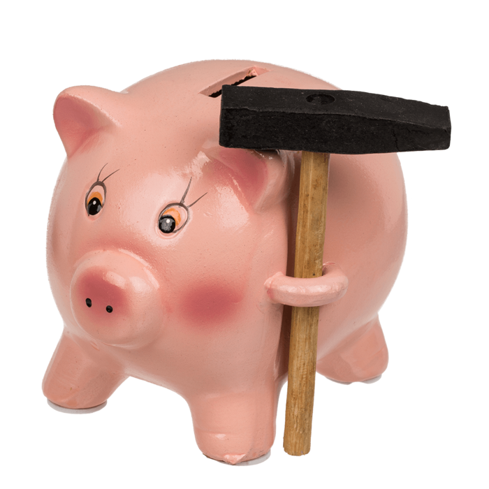 Savings box, Pig with Hammer, - Image 4