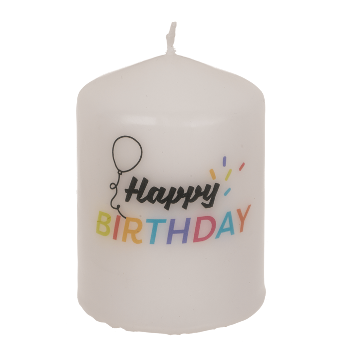 Pillar candle, Happy Birthday, - Image 2