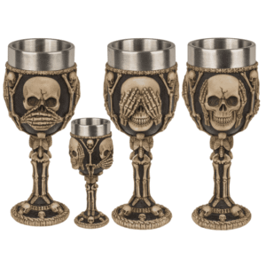 Polyresin mug, Skull with stainless steel insert, - 78/5799#