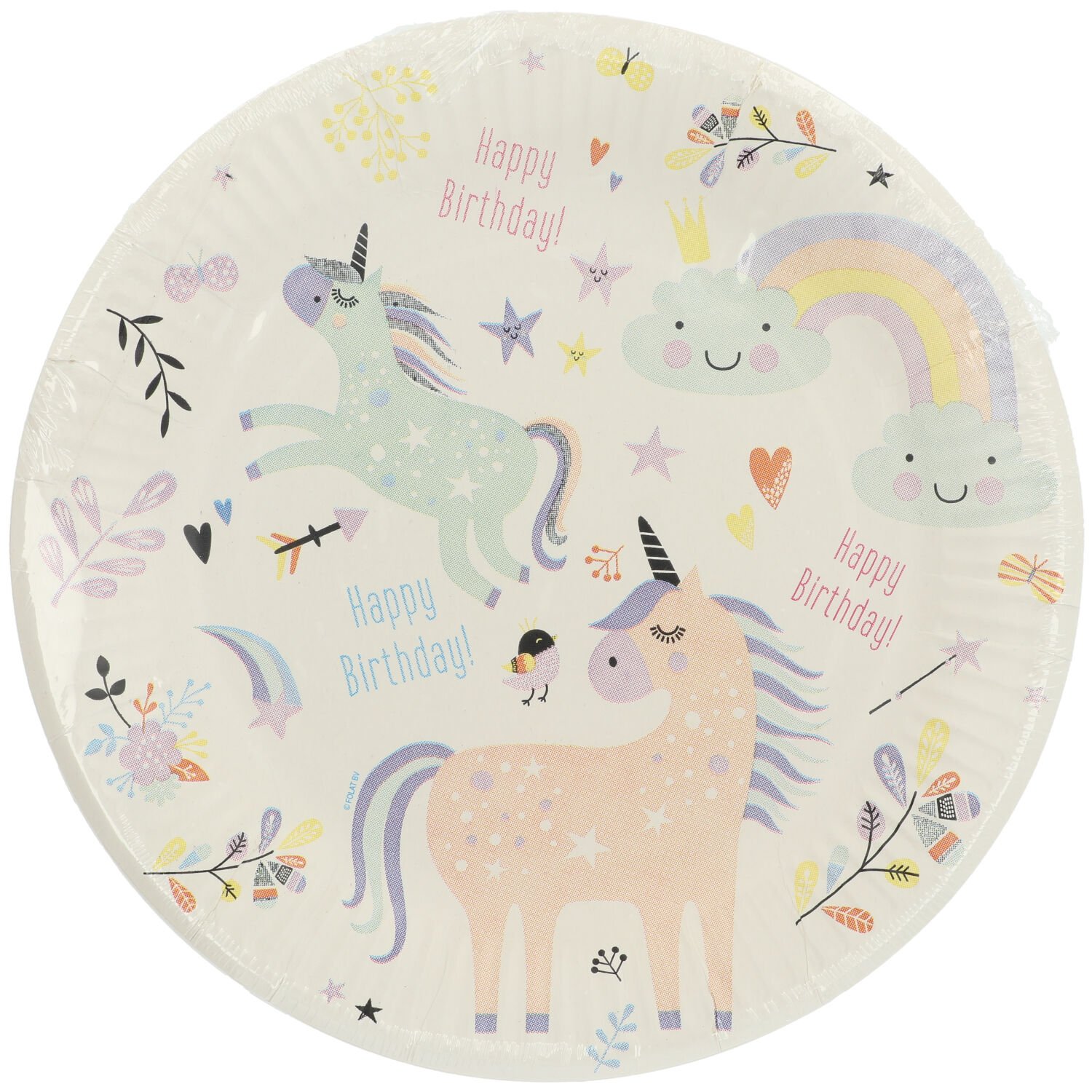 Paper Plates - Unicorns & Rainbows - 23 cm - 8 pieces - Image 2