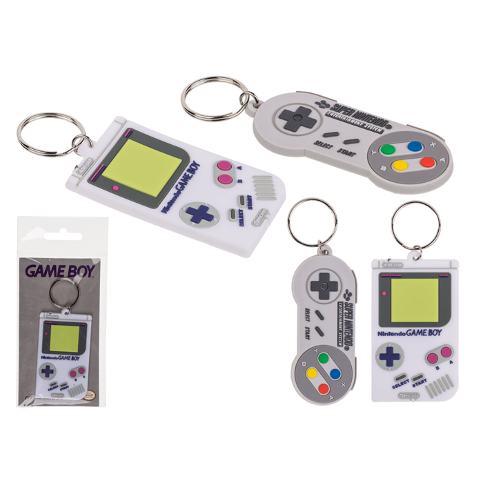 Metal keychain, Nintendo Controller & Gameboy,