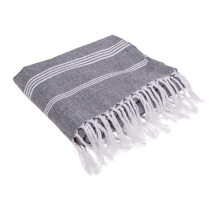 Grey/white colored fouta hamam bath robe, - Image 4