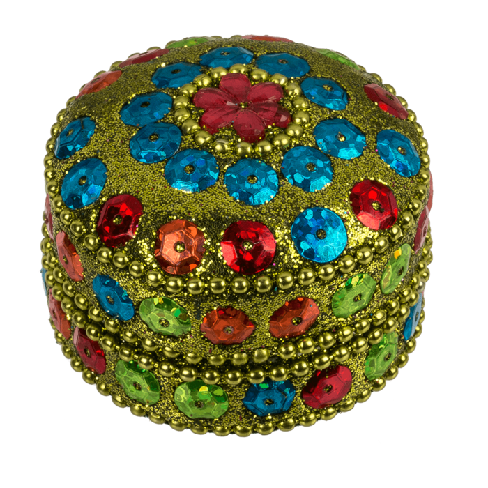Multi coloured jewelry box with oriental design, - Image 2