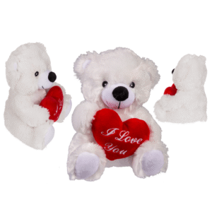 Plush bear with red heart, I love you,