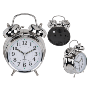 Metal Alarm Clock, Chrome,