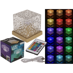 Acrylic lamp, Waves, 11.5 x 11.5 x 11.5 cm,