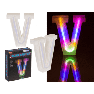 Neon Light Letter; V, Height: 16 cm, for