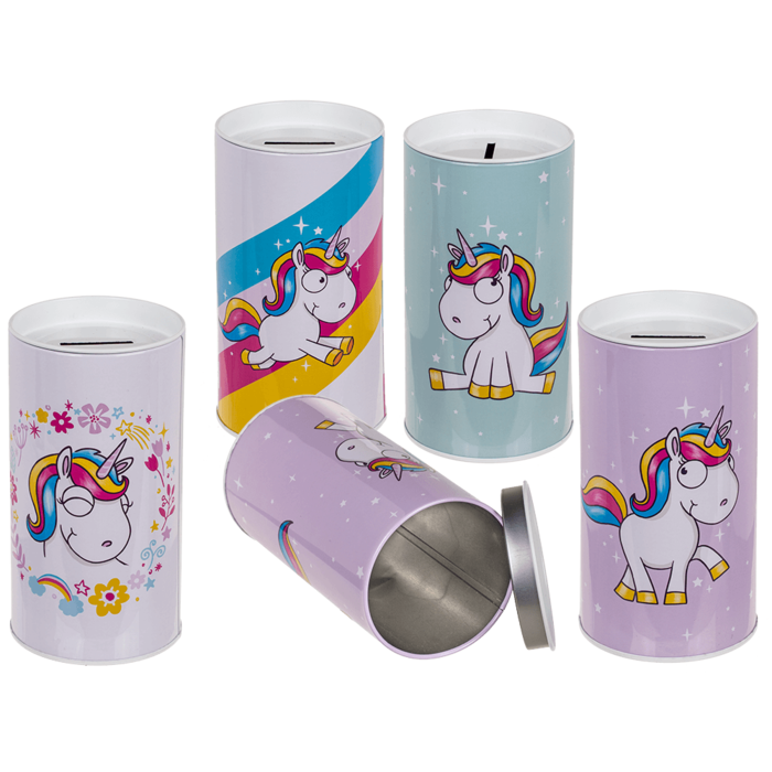 Tin Metal Money Bank, Comic Unicorn,