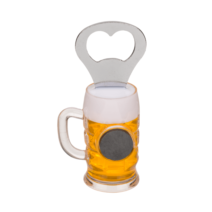 Metal bottle opener, beer glass with magnet, - Image 4