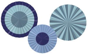 Deco Fan Set - Bold Blue - 3 pieces