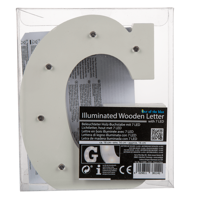 Illuminated wooden letter G, with 7 LED, - Image 4