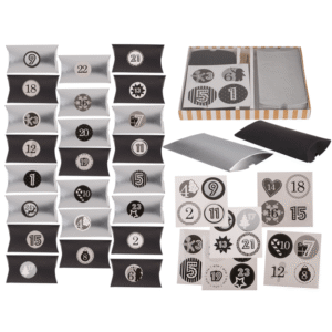 Black/silver coloured advent calender,