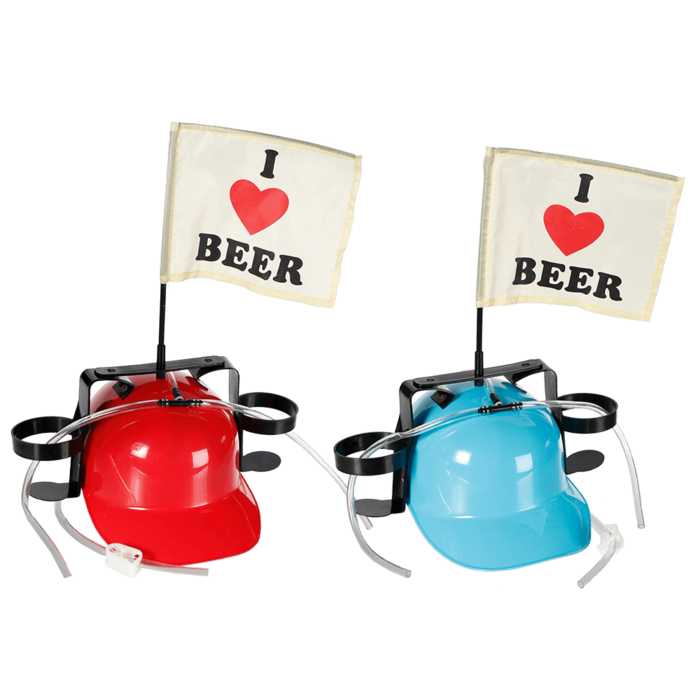 Drinking helmet, I love Beer with flag,