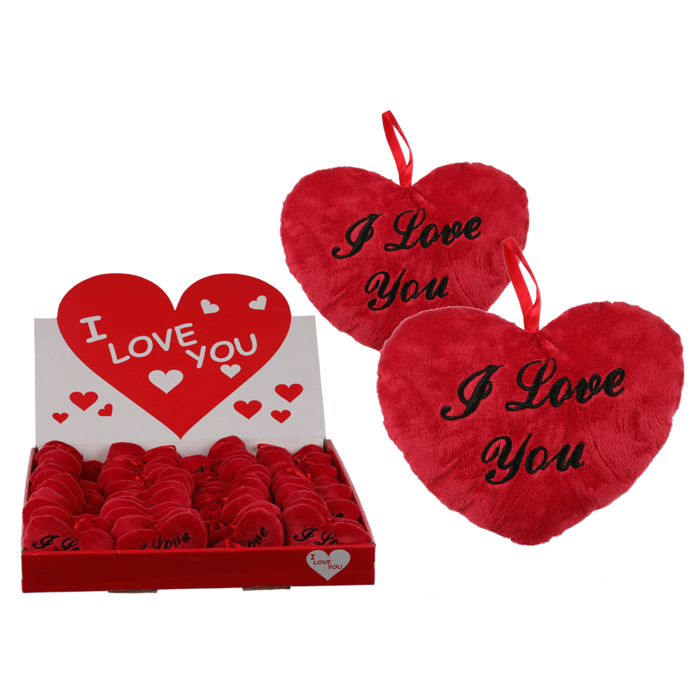 Red plush heart, I love you,