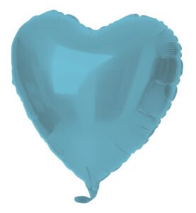 Foil Balloon Heart-shaped Pastel Blue Metallic Matt - 45 cm