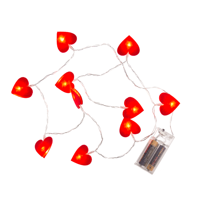 Light chain, felt hearts, - Image 3