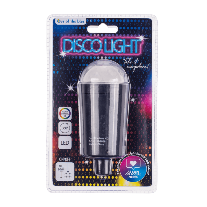 Black disco pendant lamp with colour changing LED - Image 2