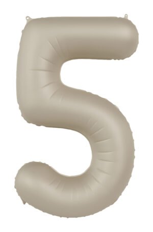 Foil balloon Number 5 - Creamy Latte - Ultra Matt - 86 cm