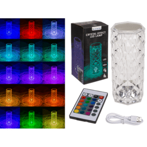 Crystal Lamp, ca. 21 x 9 cm, with colour changing