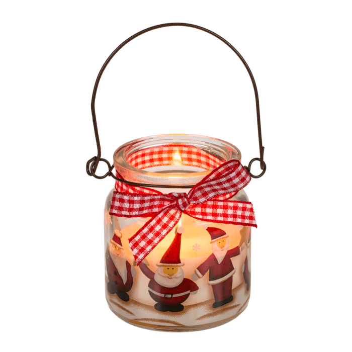 Candle in glass with metal handle, - Image 2