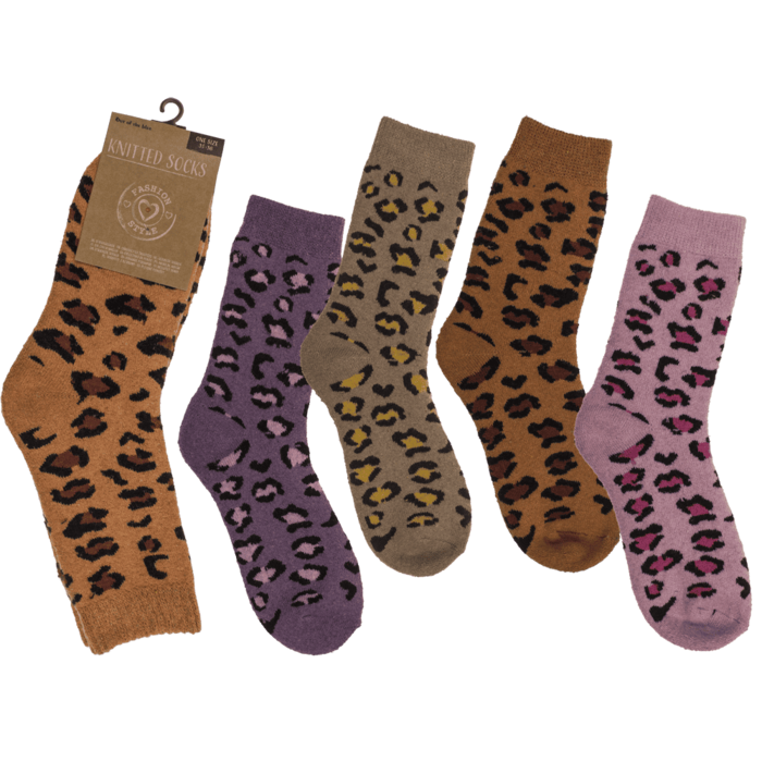 Women knitted socks, Leopard,