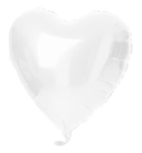 Foil Balloon Heart-shaped White Metallic Matt - 45 cm