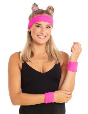 Sweatbands Neon Pink - 3 pieces