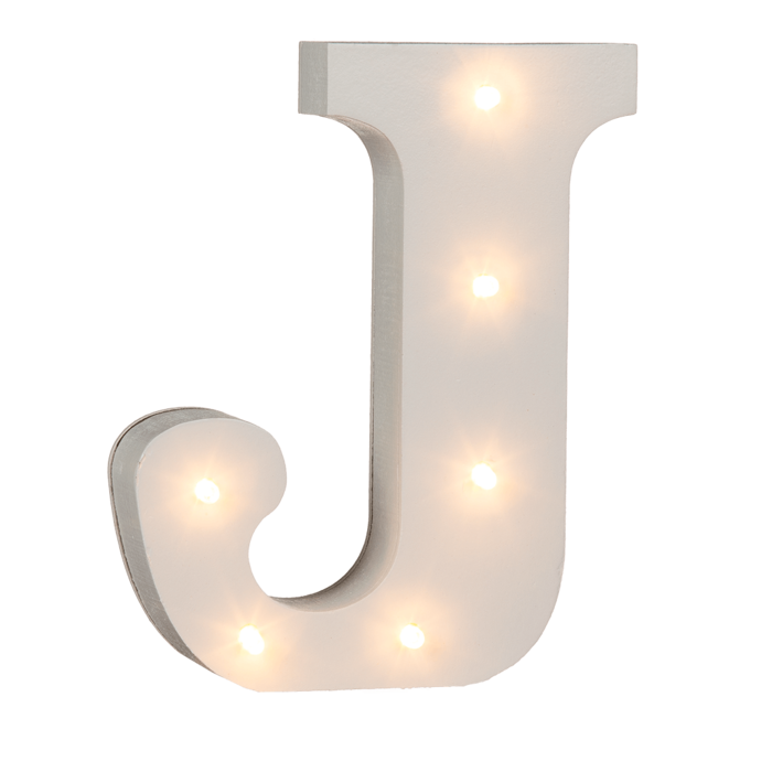 Illuminated wooden letter J, with 6 LED, - Image 2