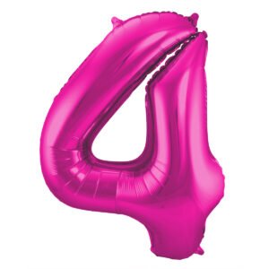 Foil Balloon Number 4 - Magenta - 86 cm
