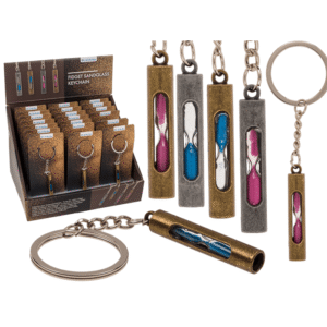 Metal keychain, Fidget Sandglass,