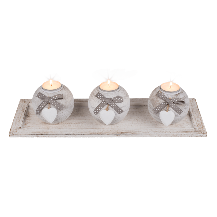 White/natural coloured wooden plate, - Image 3