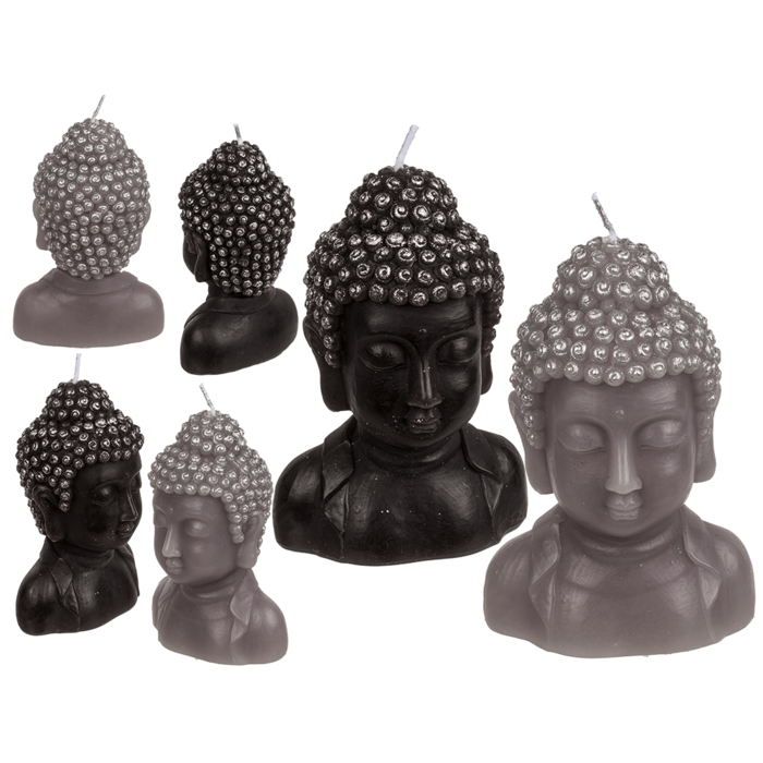 Candle, Buddha head, ca. 8 x 6,5 x 12,5 cm,