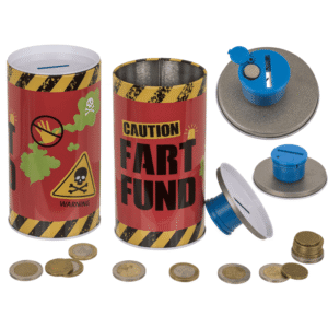 Metal money bank with sound, Farting,