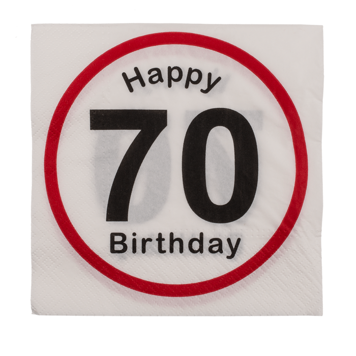 Paper napkins, Happy Birthday - 70, - Image 2