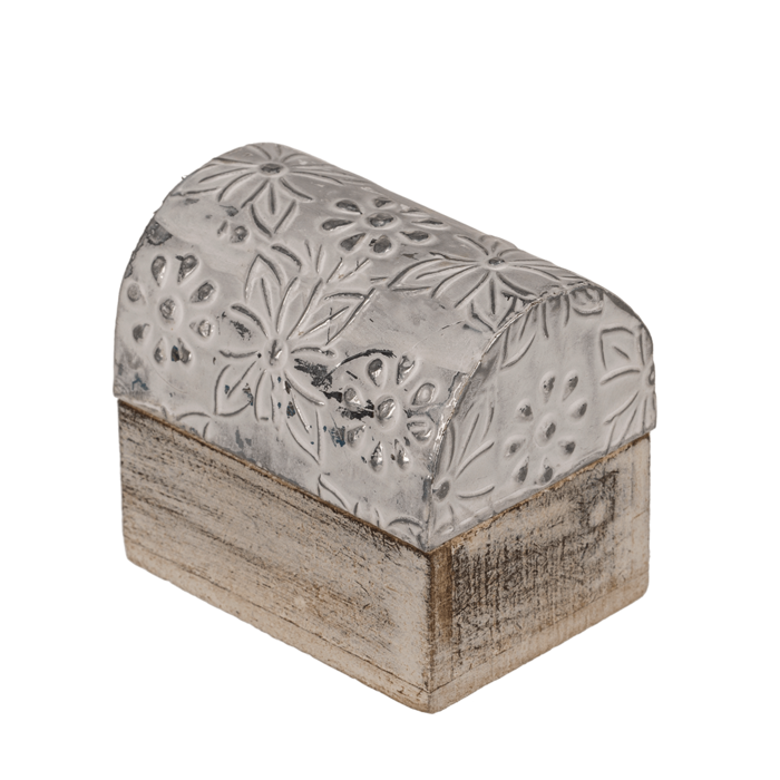Natural coloured wooden jewelery box with gold - Image 2