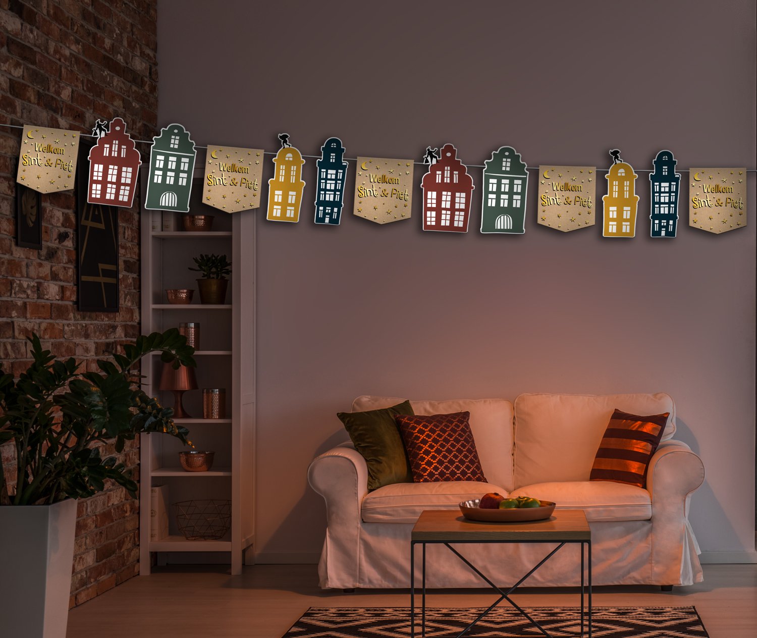 Bunting garland 'Welkom Sint & Piet' - 4 meters - Image 2