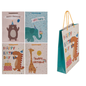 Paper gift bag, Birthday animals, - 180800#