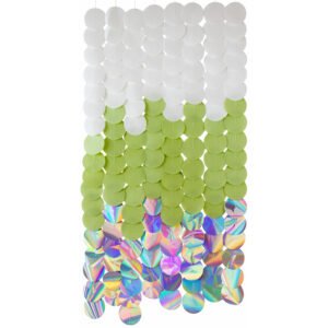 Party Backdrop - White / Green - "Mystic Morning Dew" - Circle - 80 x 170 cm